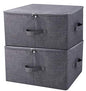 iwill CREATE PRO Pack of 2, Fabric Folding Washable Clothes Storage Boxes with Zip Lid for Wardrobe, Black Gray - color: Black Gray