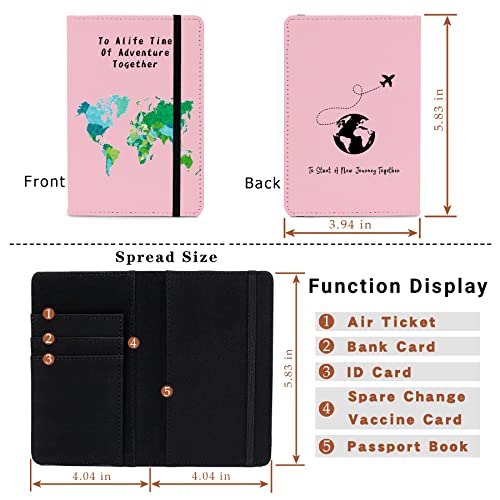 Passport Book Holder,Passport Wallet for Men Mr and Mrs Passport Holder for Women Passport Cover World Map Passport Case for Couples Christmas Traveling Passport Book Protector 2PCS - color: Black Powder Map-2pcs