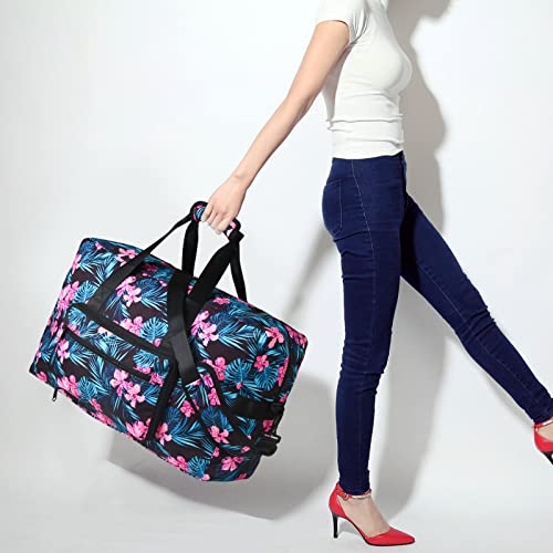 F.FETIVIN Weekender Bag Carry On Travel Duffle Medium Overnight Bag for Women(Flower2) - color: 11-Flower2