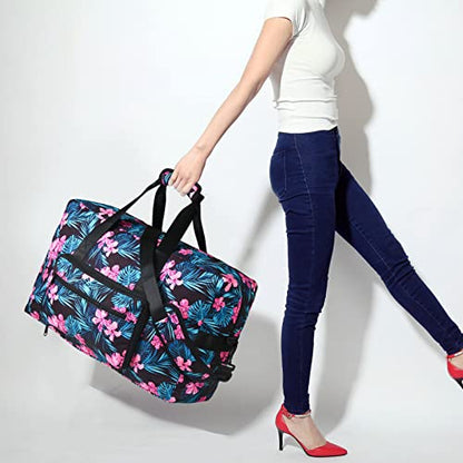 F.FETIVIN Weekender Bag Carry On Travel Duffle Medium Overnight Bag for Women(Flower2) - color: 11-Flower2
