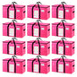 TAILI 12 Pack Pink Extra Large Moving Bags, Heavy Duty Totes with Visible Window, Wrap Around Handles, Space-Saving Storage Solution, Alternative to Moving Boxes - color: Pink, size: 12 Large