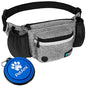 PetAmi Dog Fanny Pack, Treat Pouch for Dog Walking, Training, Built in Poop Bag Dispenser, Water Bottle Holder, Collapsible Bowl, Pet Treat Waist Belt for Hiking, Running, Kibbles (Grey) - color: Heather Grey