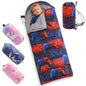 tuphen Kids Sleeping Bag - 50-77℉ 3-Season Waterproof Sleeping Bag for Boys & Girls, Lightweight 2.2 lbs Camping Gear with Compression Bag Ideal for Camping, Hiking, Indoor - color: Blue&Red