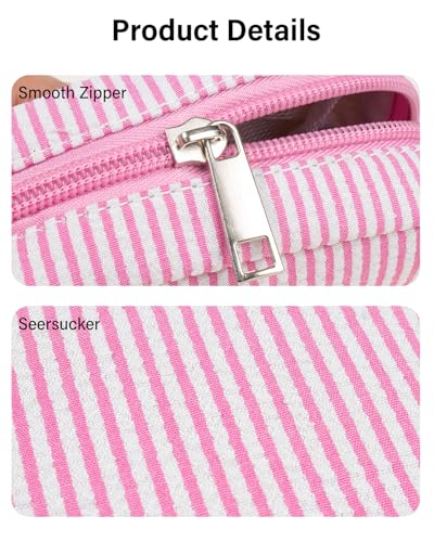 2Pcs Mini Makeup Bag, Small Makeup Pouches for Purse Cute Cosmetics Bag Pouch with Slip-in Pockets Small Travel Toiletry Bag Zipper Makeup Aesthetic Accessories Storage Bag - color: 0-Pink Set