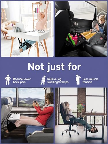 MOMAN 2 Pack Airplane Footrest Hammock for Long Flights, Adjustable Flight Foot Rest for Adults, Travel Essentials, Airplane Accessories, Portable Foot Sling for Plane Travel