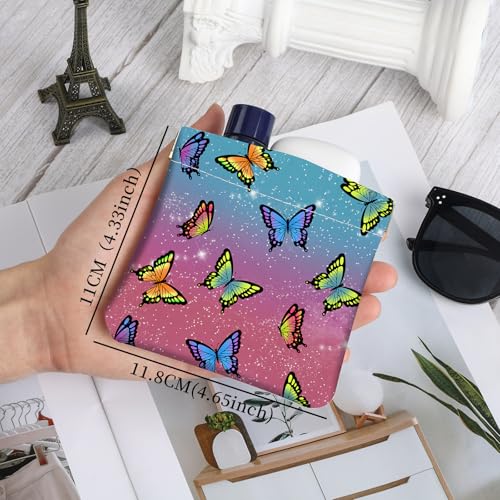 2Pcs PU Leather Small Squeeze Coin Purse Pouch Mini coin Bag Unique And Cute Wallet Cosmetic Bags Change Bag For Women Girls Men （Butterfly L - color: Butterfly L