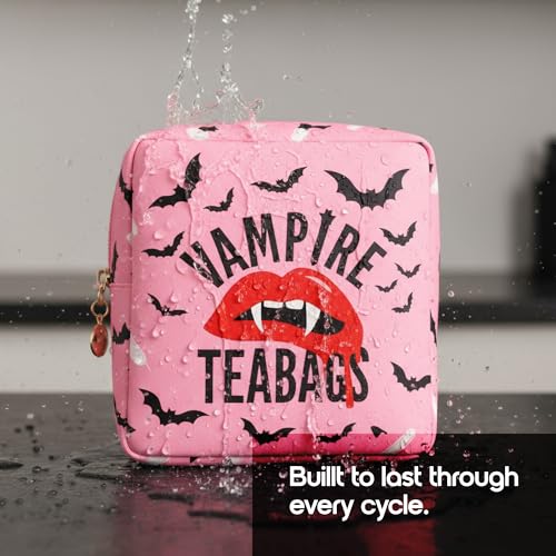 Period Pouch – Compact, Stylish, Discreet Period Bag For School with Waterproof Lining Fits Pads & Tampons, Cute Pad Bag for Teens, Travel, School, Girls Period Kit - color: Pink