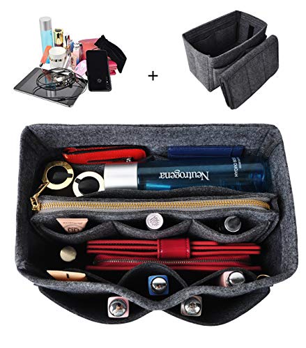 Vercord Felt Organizer Insert For Purse Handbag Tote Bag In Bag Inside Shaper Divider Neo Dark Grey Small - color: A Dark Grey, size: Small