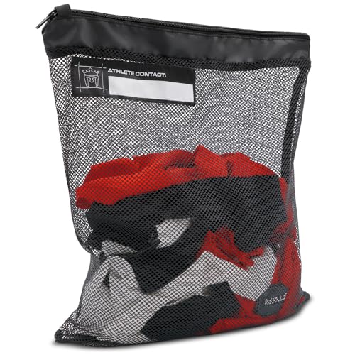 Meister Athlete Wash Bag - Mesh Sports Laundry Bag w/Zipper Lock - Black - style: Wash Bag / 16” Tall X 14.5” Wide