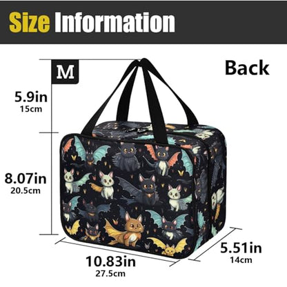 MNSRUU Hanging Toiletry Bags for Women Travel, Gothic Skull Cat Bat Toiletry Organizer Portable Travel Clear Wash Makeup Cosmetic Bag - color: Skull I 4212