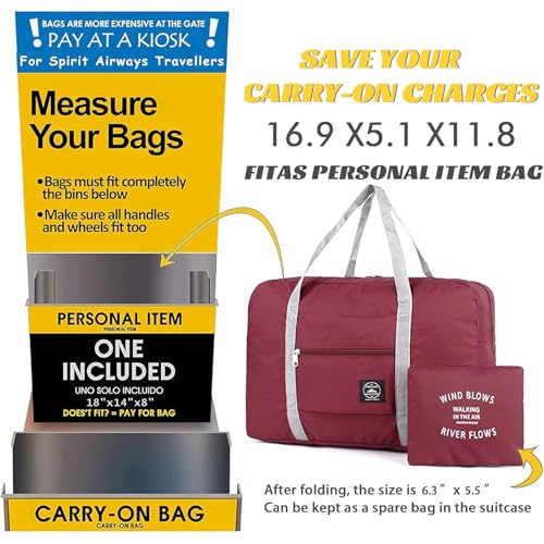 Travel Bag 36 Packes Carry on Luggage Foldable Duffel Bag Sports Gym Bag Weekender Overnight Bag Water Resistant Nylon Travel Duffel for Men Women - color: 12Pink 12Green 12Red