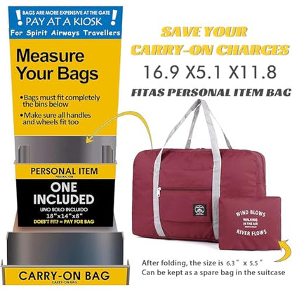 Travel Bag 36 Packes Carry on Luggage Foldable Duffel Bag Sports Gym Bag Weekender Overnight Bag Water Resistant Nylon Travel Duffel for Men Women - color: 12Pink 12Green 12Red
