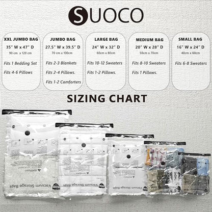Vacuum Storage Bags, Compression Packing Space Saver Seal Bags for Clothing Bedding Comforters Blankets Pillows, 36 Combo - size: 36 Combo