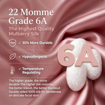 MATASSE 100% Mulberry Silk Sleep Mask 22 Momme Grade 6A - 3D Contoured Eye Mask for Sleeping, 14mm Deep Eye Cups, Total Blackout Blindfold for Women Men, Adjustable Strap, Side Sleeper (Pink/Black) - color: Pink/Black