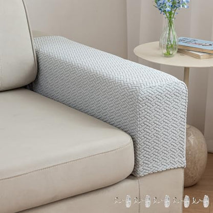 Yoovat Couch Arm Covers Sofa Arm Cover armrest Covers for Sofa Couch Armrest Cover Chair Arm Cover Set of 2 (Texture-Light Gray,Large (Set of 2)) - color: Texture-light Gray, size: Large (Set of 2)