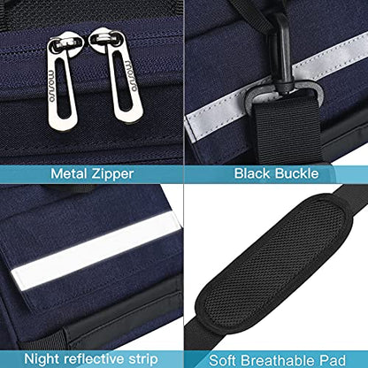 MOSISO Bike Rack Bag, Waterproof Bicycle Trunk Pannier Rear Seat Pouch Cycling Bike Carrier Backseat Storage Luggage Saddle Shoulder Bag - color: Navy Blue