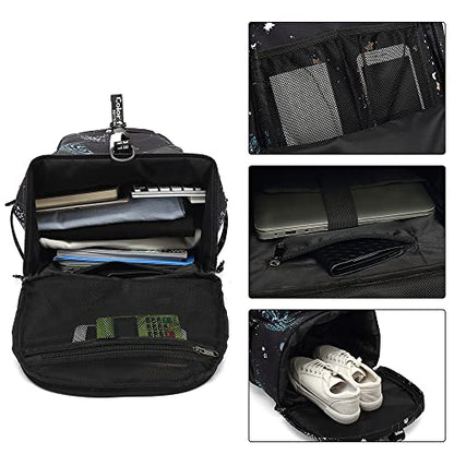 Kalesi Cool Gym Duffle Bag Backpack 4-Way Waterproof with Shoes Compartment for travel Sport Hiking laptop Lightweight - color: Starry Sky