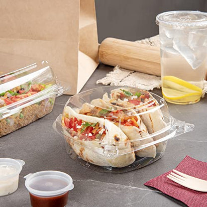 Restaurantware Thermo Tek 18.6 Ounce Clamshell Containers 100 Anti-Fog To Go Food Containers - Freezable Rectangle Clear Plastic Food Packaging Containers Disposable - size: 19 oz