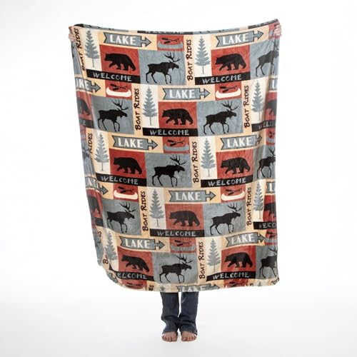 Carstens, Inc. Travel Blanket, Premium Compact 2-in-1 Airplane Blanket/Pillow, Lake House - color: Lake House