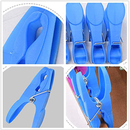 Strong Clothes Pins for Drying Heavy Duty Laundry Clothespins Travel Plastic Clothing Clamps Big Towel Clips 24 Pack - color: 24pcs (3.54inch) Plastic Clothespins