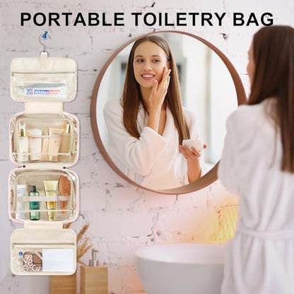 TOPEAST Travel Hanging Toiletry Bag, Personalized Initial Toiletry Pouch, Birthday Gifts for Women Mom Daughter Sister Friends, Cruise Essentials, Pink K - color: Pink, style: K