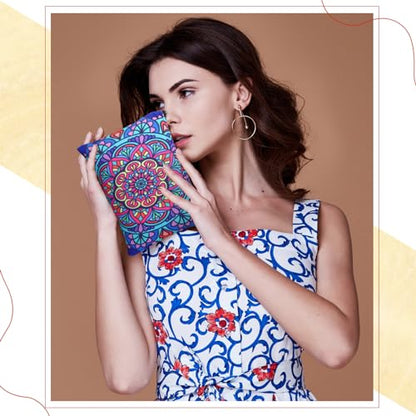 Eccliy 20 Pcs Mandala Makeup Bag Mandala Cosmetic Bag Canvas Gifts Mandala Accessories for Girls Toiletry Pouch with Zipper for Women Party, 8 x 5 Inch - size: 8 x 5 Inch, style: Mandala