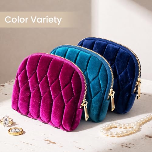 2026New Travel Jewelry Case, Small Travel Jewelry Bag with Zipper, 5-Layer velvet Travel Jewelry Pouch for Bracelet Rings Earring (TealBlue) - color: TealBlue