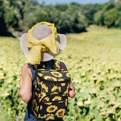 Cooler Backpack Insulated Leakproof Waterproof Backpack Cooler Bag 30/45 Cans, Large Capacity Lightweight Travel Camping Beach Backpack Cooler Ice Chest for Men and Women - color: sunflower, size: 30 Cans