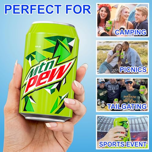 BeerSkin Skywin Silicone Can Covers that Look Like Soda - 10 Pack 12 oz (355ml), Reusable & Durable Soda Can Cover, Fun Kozies for Cans for Camping, Parties, Outdoor, Beach Accessories (Lemon Green) - size: Lemon Green