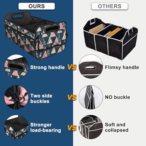 Deosk Trunk Organzier and Storage with Reinforced Handles,Car Accessories for Women/Men 50L Waterproof Polyester for Car/SUV/Minivan/Truck(Medium, Triangle) - color: Triangle, size: Medium