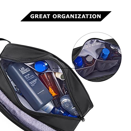 BAGSMART Toiletry Bag for Men, Travel Toiletry Organizer Dopp Kit Water-resistant Shaving Bag for Toiletries Accessories, Door Room Essentials,Black-basic - color: Black-basic, size: Medium