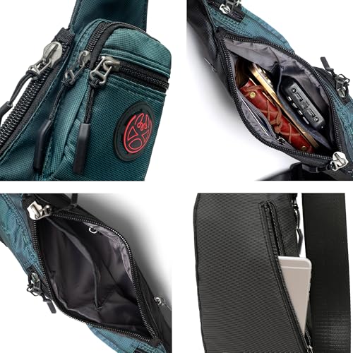NICGID Sling Bag Chest Shoulder Backpack Crossbody Bags Casual Daypack for Men Women (Dark green-2620N) - color: Dark Green-2620n