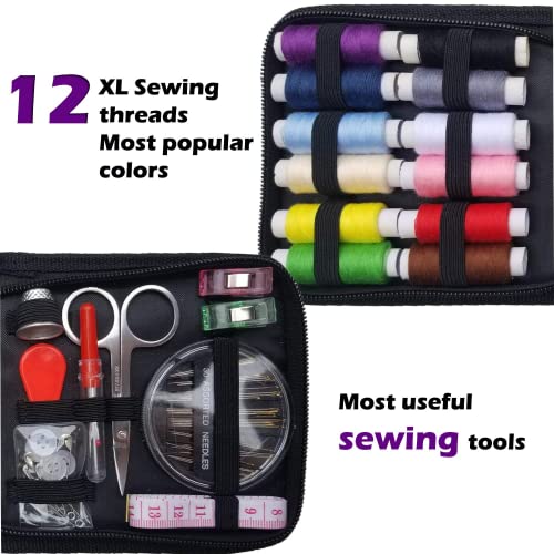 ARTIKA Travel Sewing Kit, 59-Piece Portable Kit for Travel, Includes Scissors, Thread, Tape Measure - Sewing Accessories and Supplies - style: Sewing kit 59 PCS