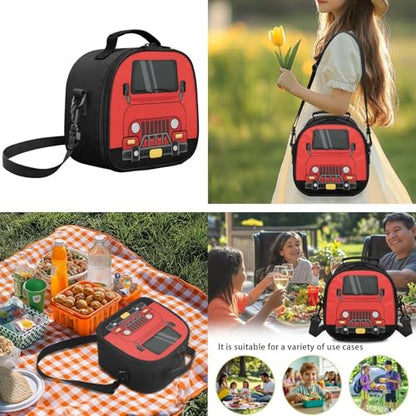 Kids Backpack Set for Boys,Fire Truck School Backpacks with Children Lunch Box and Pencil Case, Back to School Supplies for Preschool Primary - color: Fire Truck