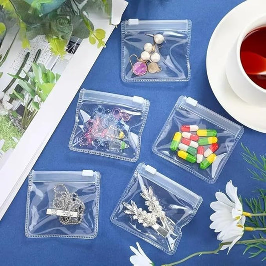 20PCS Matte Jewelry Storage Bags, Reusable Zipper Pouches for Earrings, Bracelets, Small Items Organizer, 3.15x3.15 Inch Travel Essentials, Washable Portable Durable Plastic Pouch - color: Style-2,20pcs