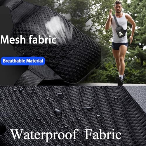 Mini Sling Bag for Men Crossbody,Small Chest Bag Casual Trendy Waterproof Lightweight Phone Crossover Daypack - color: Black Small Sling Bag