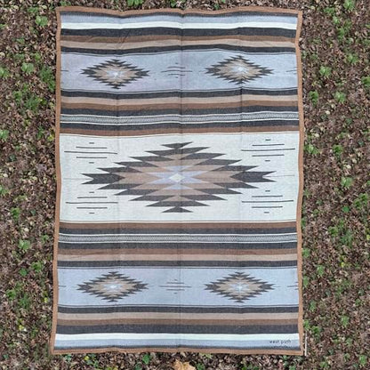 WP West Path Waxed Canvas Camping Blanket & Bedroll – Waterproof Canvas Blanket, Oilskin Outdoor Blanket, Camp Blanket, Bushcraft Ground Cloth (Brown Diamond, XL) - color: Brown Diamond, size: X-Large