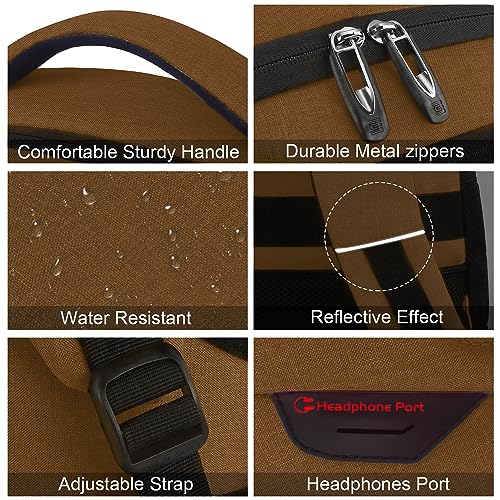 Volher Laptop Backpack,Business Travel Anti Theft Slim Durable Laptops Backpack,Water Resistant College Computer Bag for Women & Men Fits 15.6 Inch Laptop and Notebook-Brown - color: Brown, size: 15.6 Inch, style: Laptop