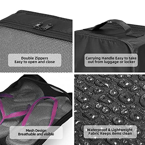 JJ POWER Travel Packing Cubes, Luggage Organizers with Shoe Bag - color: Black