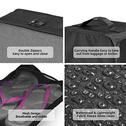 JJ POWER Travel Packing Cubes, Luggage Organizers with Shoe Bag - color: Black