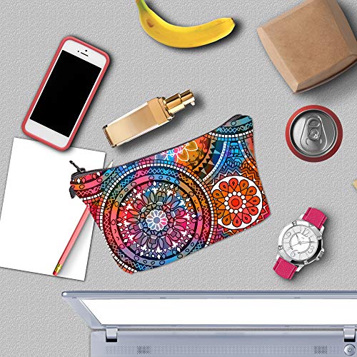 Deanfun Cosmetic Bag for Women, Mandala Flowers Waterproof Makeup Bags Roomy Toiletry Pouch Travel Accessories Gifts (51555) - color: 51555