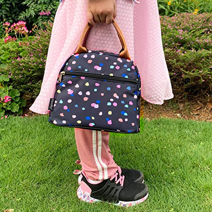 FlowFly Insulated Lunch Cooler Bag - Tote Organizer for Women/Men, Black Flower - color: Black Flower