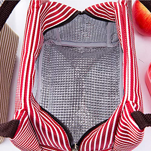 Lunch Bags Reusable Lunch Tote Bags Portable Lunch Cooler Bag Lunch Holder Insulated Lunch Box Bag for Picnic Office Beach (Red) - color: Red