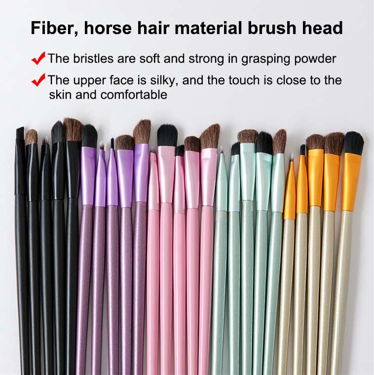 AKOAK 5 Pcs/set Travel Portable Mini Eye Makeup Brush Set Apply Eyeshadow Eyeliner Eyebrow Brush Lip Makeup Brush Set Makeup Tools (Green) - color: Green