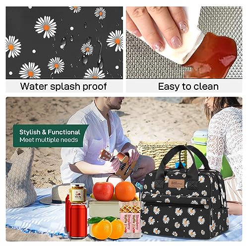 HOMESPON Insulated Lunch Bag for Women Men Lunch Box Cooler Lunch Tote for Work Picnic (Daisy) - color: Daisy