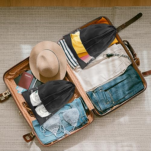 Large Black Travel Shoe Bags - 10 Pcs with Clear Window, Non-Woven Drawstring, 12.6" X 17.3" for Men Women - color: Black, style: 10 Pack