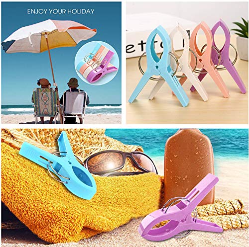 Strong Beach Chair Towel Clips Heavy Duty Pool Cover Clamps Cruise Ship Plastic Travel Clothespins Pack 12 - color: 4.3inch Plastic Clothespins Pack 12