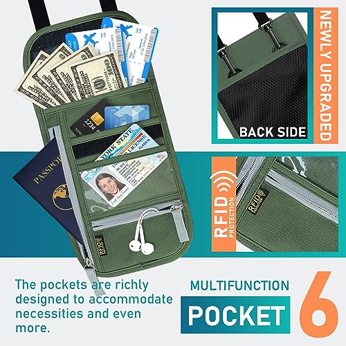Travel Neck Wallet, RFID Blocking Passport Holder with Adjustable Neck Strap for Men and Women to Keep Cash, Credit Cards and Travel Documents Safe - B - color: ColorB