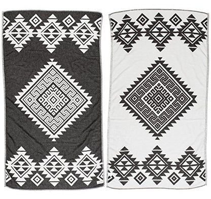 Bersuse 100% Cotton Yucatan Turkish Towel - 39x71 Inches, Black - color: Black