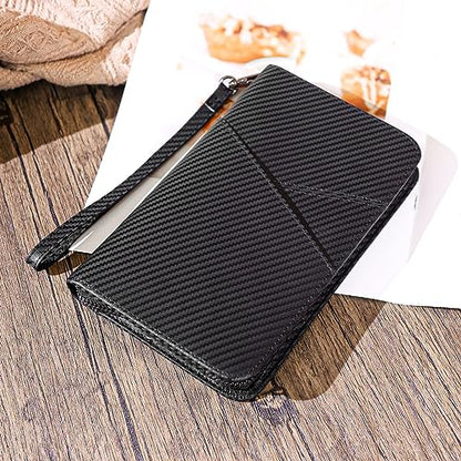 Polare Full Grain Leather Passport Holder With YKK Zipper RFID Blocking Travel Document Organizer Ticket Holder Cover Case Holds 2 Passports (Carbon Black) - color: Carbon Black